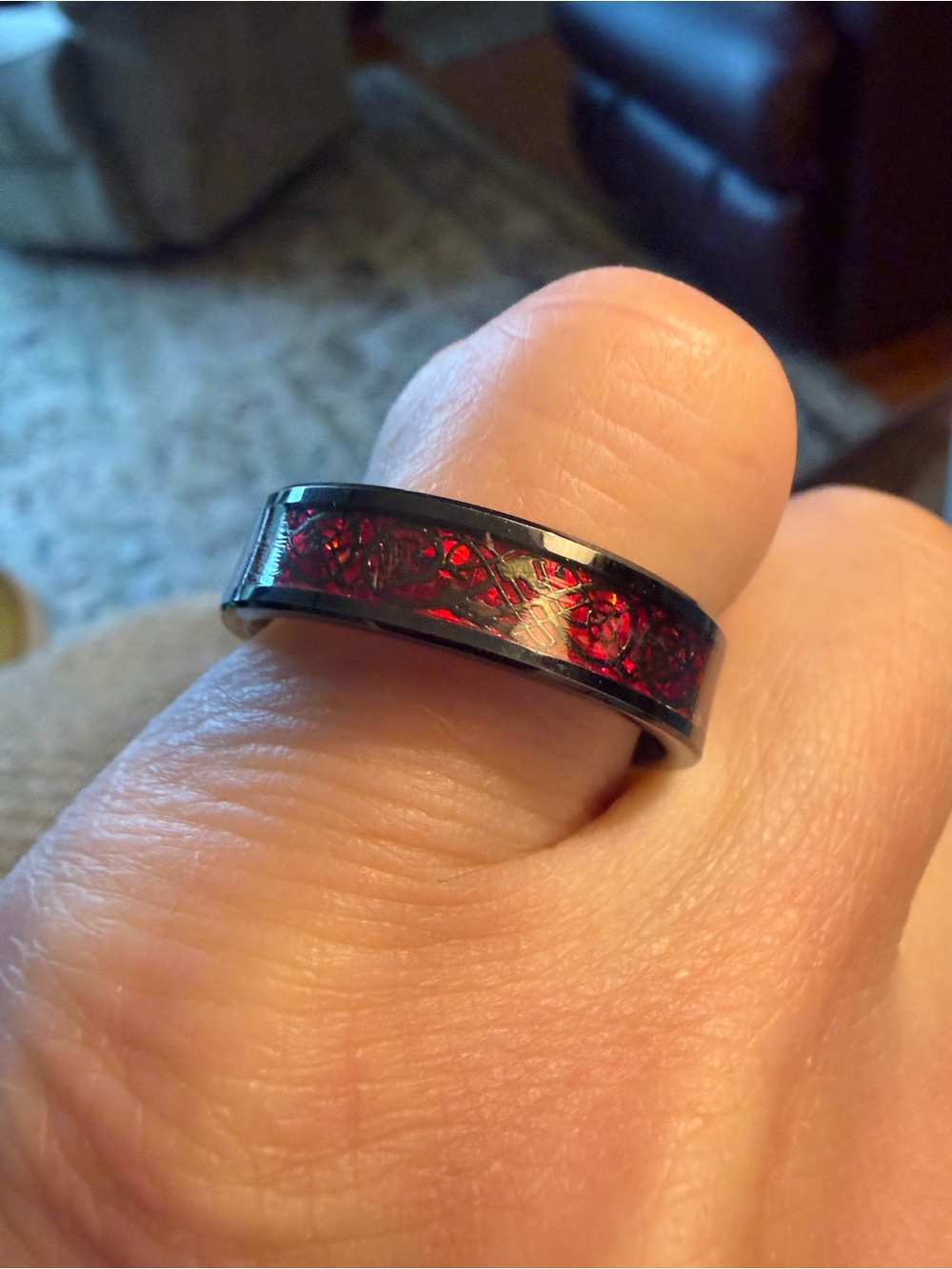 KING WILL DRAGON TUNGSTEN MENS WEDDING BAND size 11